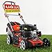 HECHT 5-IN-1 Benzin Rasenmäher – leistungsstarker 4 Takt Eco Motor 4,4 kW (6,0 PS) – Seilzug Starter – mit 53 cm Schnittbreite – 75 l Fangkorb – Radantrieb – patentierte Räder – EasyClean – Mulchmäher