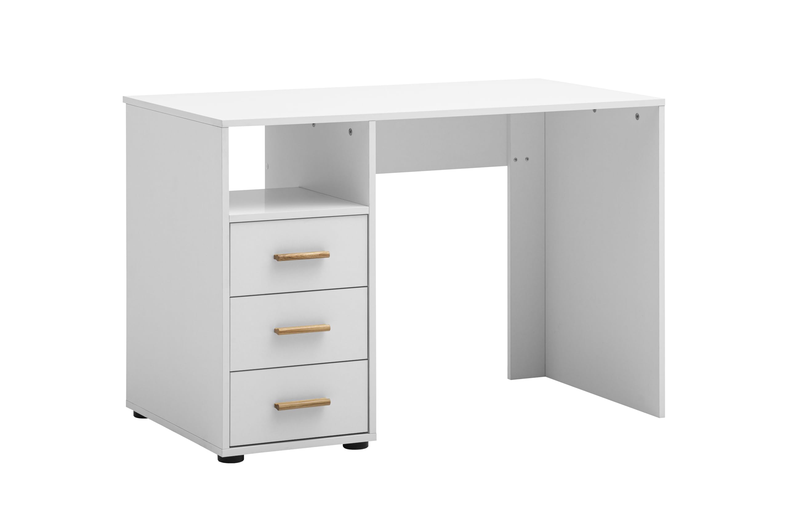 Schildmeyer Schreibtisch mit Stauraum Torge 702050, mattweiß, 109 x 58 x 74 cm