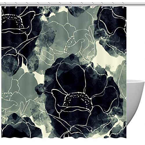 Rideau de douche chic style abstrait moderne avec textile premium fluide 168x183cm - 2