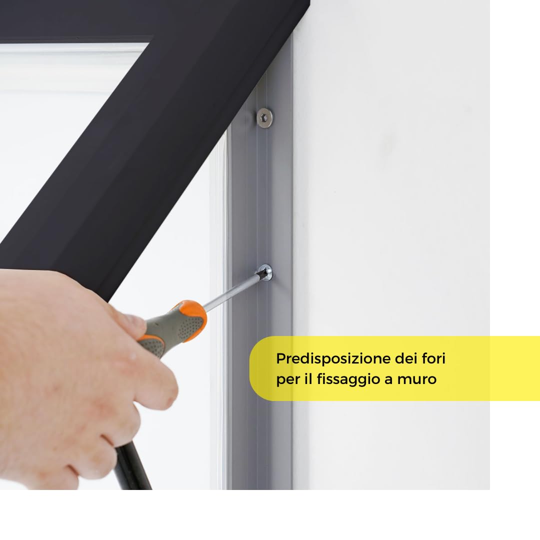 Danieli | Bacheca Certificata per Esterno 50x70 IP56, Vetro di Sicurezza, Ermetica e Antincendio |In Alluminio Colore Antracite, Magnetica con 2 Chiavi | Per Muri e Ringhiere (4xA4)