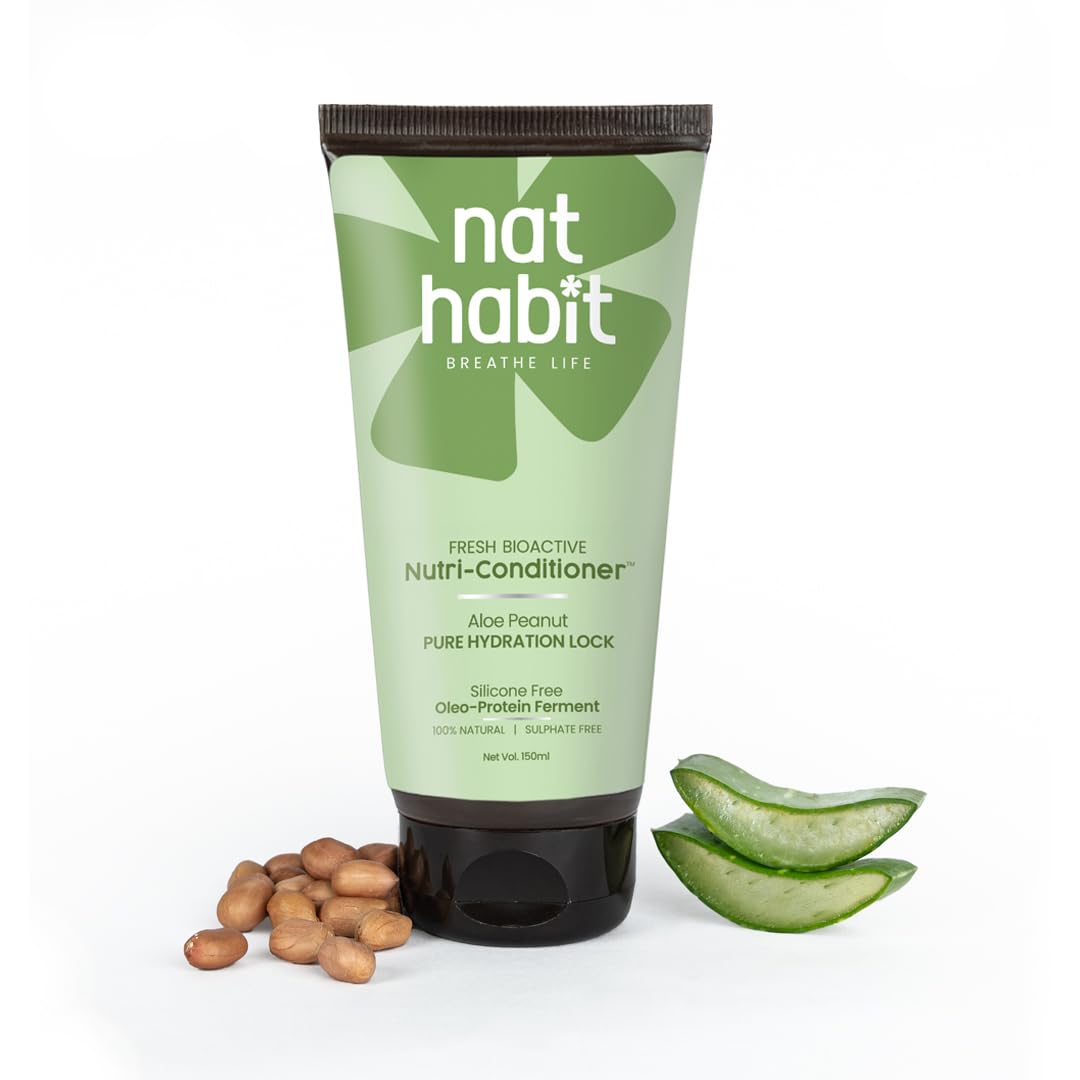 Aloe Peanut Nutri-Conditioner, Bio Activated for Dry & Frizzy Hair | Natural Conditioner for Women & Men, Daily Soft Hair & Moisture Lock | Moisturizing, Nourishing| Chemical-Free, Daily Use,150ml