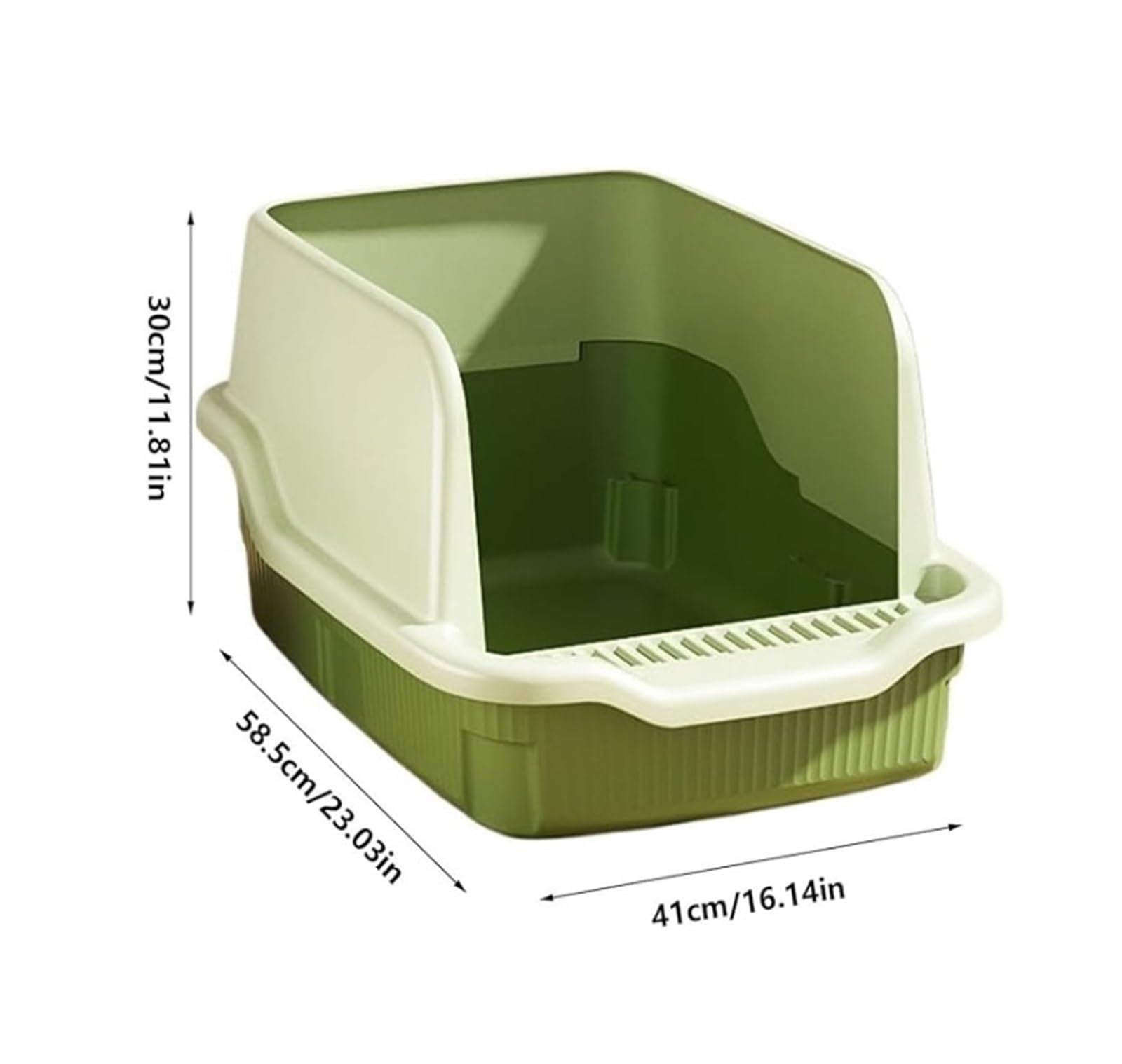 arenero Gatos Caja de Arena for Gatos con Parte Superior Abierta y Lados Altos, Bandeja de Arena extraíble Grande, Orinal for Gatitos, Inodoro fácil de Limpiar Grande