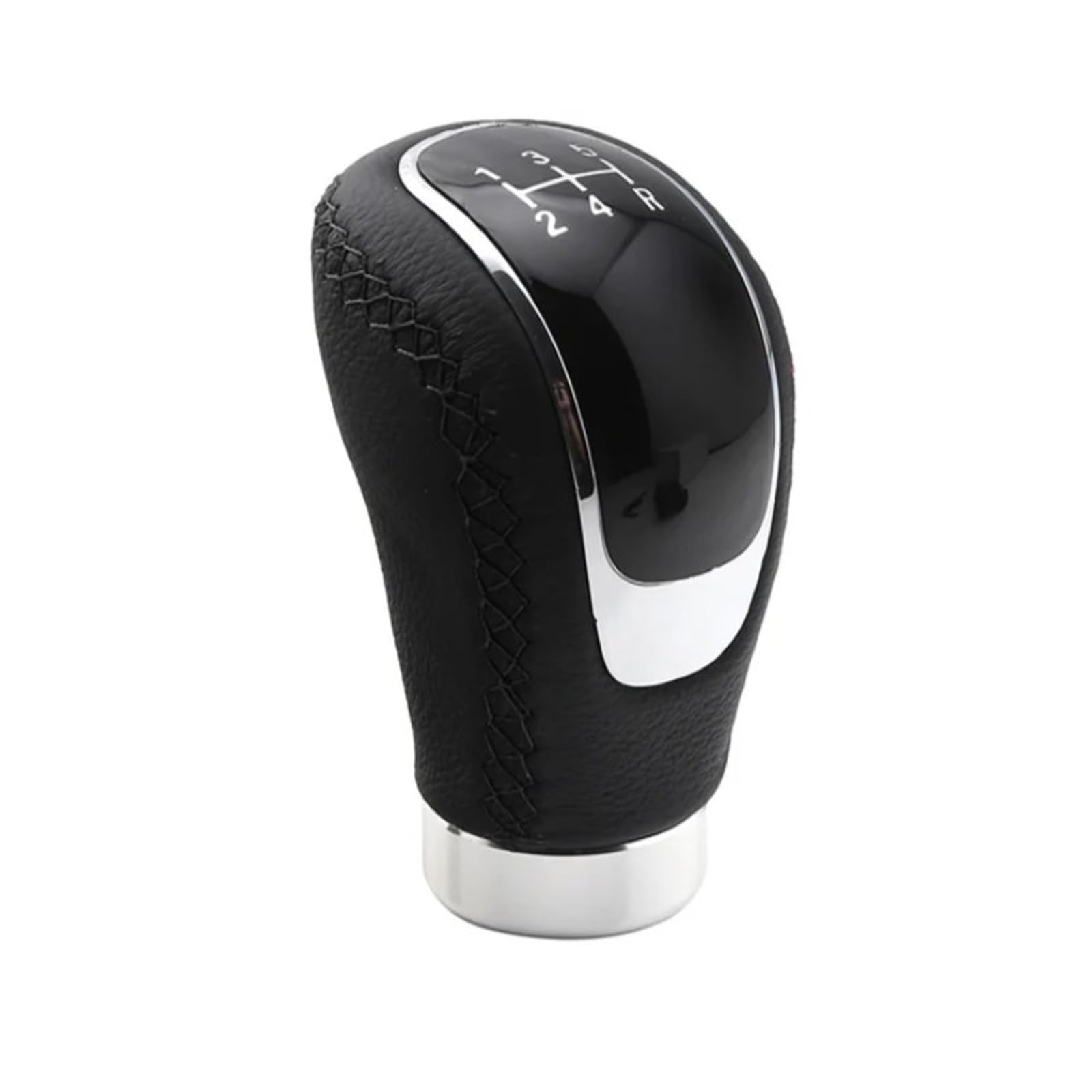 Glblpexelr Black Line 5Speed For Universal Car 5 Speed Leather Red Stitch Gear Shift Knob Gear Stick