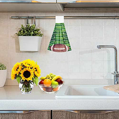 Visesunny Retro Grunge American Football Field And Hanging Tie Towels 2 Pack Kitchen Hand Towels Dishcloths Sets With Loop Soft Cotton Absorbent Hand Towels For Bathroom Gym Restaurant Hotel Bbq Machi #TOP1