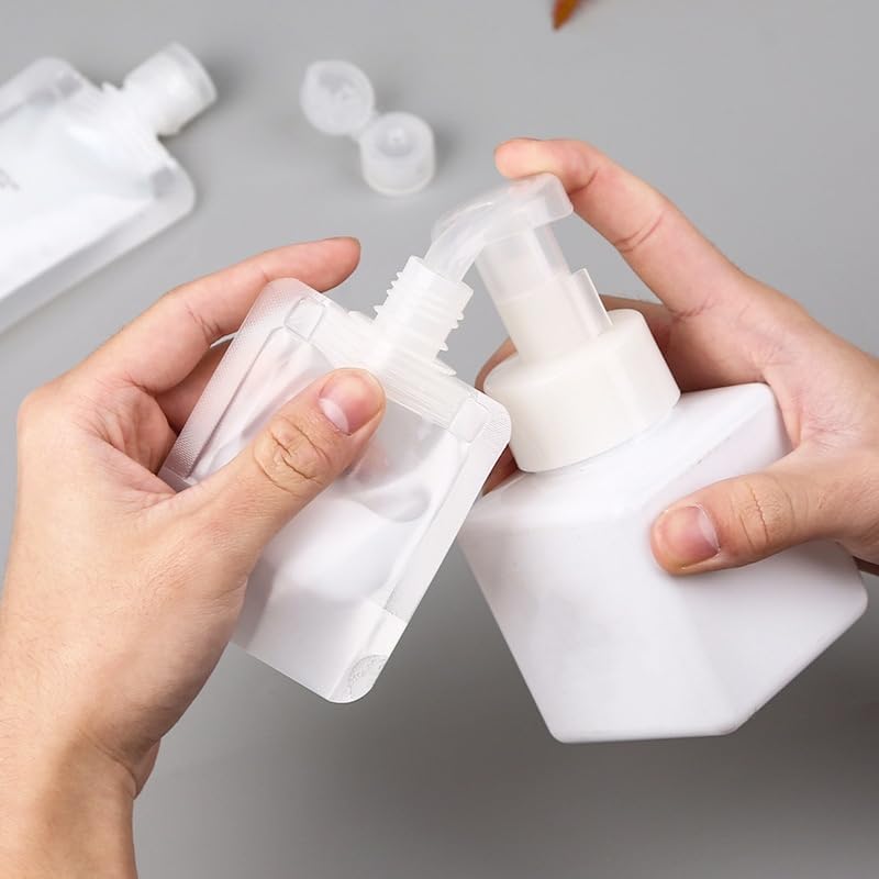 10Pcs Transparent Portable Fluid Packing Bags, New Travel Size Refillable Empty Squeeze Pouch, Premium Travel Pouches for Toiletry, Lotion Shampoo Shower Gel Squeezable Bags, Bags and Cases(30ml)