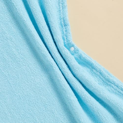 Image of woshilaocai Toddler Swim Coverup Boy Girl Terry Cloth Hooded Poncho | Baby Swimsuit Cover Up for Pool, Surf, Solid Color, Swimming Cover-ups for 1-8 Years Old Little Kids, Summer Beach Towel