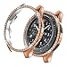 Yolovie Compatible with Samsung Galaxy Watch 42mm Case, Bling Crystal Rhinestone Bumper Shell Plated PC Protective Face Cover Shiny Diamond Cases Women Girl-Rose Gold