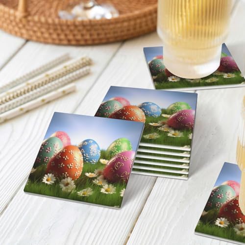 Dessous de verre en céramique Pâques support métal déco table