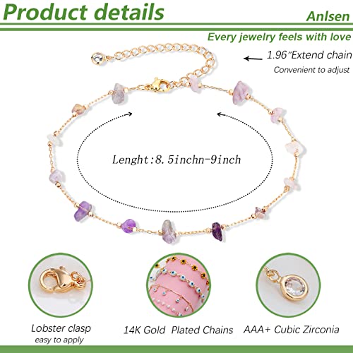 Funeia Gold Ankle Bracelets For Women 14K Gold Plated Anklet For Women Daisy Moon Star Evil Eye Anklet Boho Beach Foot Chain Adjustable Dainty Foot Jewelry #TOP4