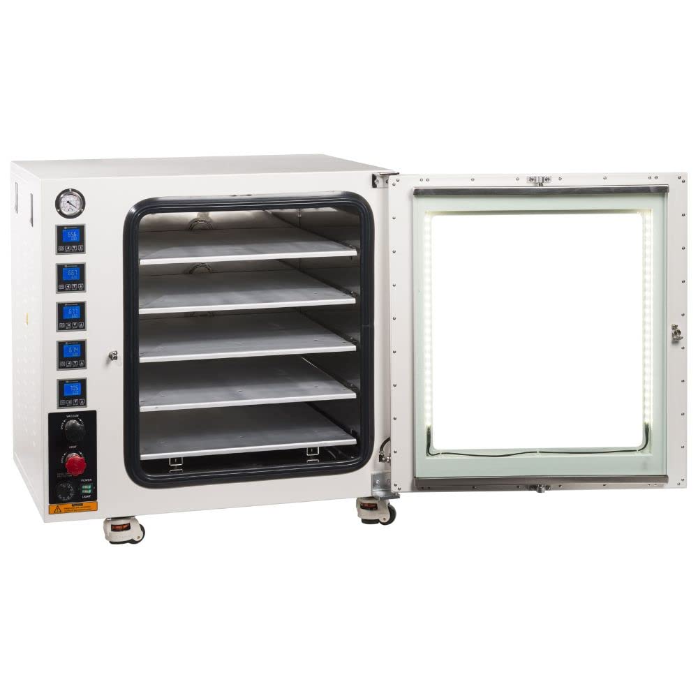 Across International 7.5 Cu Ft 22x23.5x25 480°F Vacuum Degassing Purging Oven Drying Sterilizing Oven 110V 50/60Hz 1500 watts 18 Shelves
