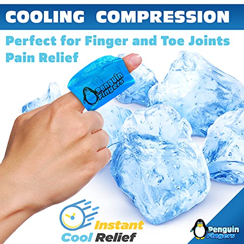 Image of Finger Ice Pack, Finger and Toe Cold Gel Reusable Cryotherapy Compression Sleeve for Injuries, Arthritis, Tendonitis, Gout, or Sprains, No-Toxins and Latex Free.