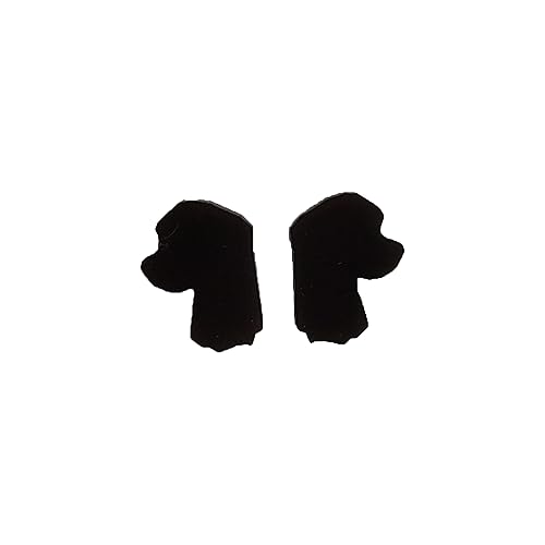 Miniatura 9 de Adorable Handcrafted Simple Black Dog Stud Earrings made from Plant-Based Polymer Resin UnisexMen'sWoman'sChild Stainless Steel Posts (Boxer, Rose