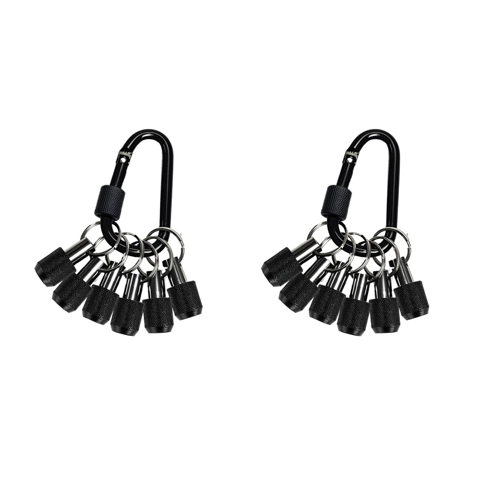 Littimoon Quick Release Bit Holder 1/4 Inch Hex Shank, 12PCS Bit Holder Key Chain for Screwdriver, Drill Bits& for Nut Driver