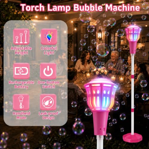 Automatic Standing Bubble Machine for Kids, Adjustable Bubble Tower Toy that Creates Colorful Bubbles for Outdoor Toddler Activities, Backyard Family Gatherings, and Birthday Party Fun - Image 4