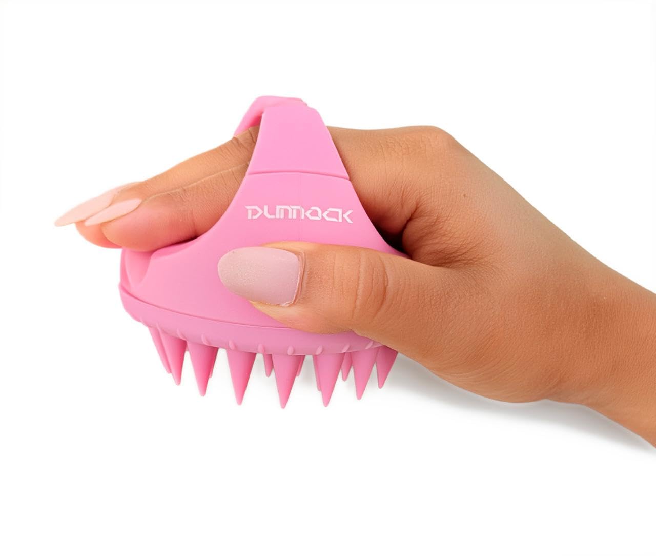 Dunnock Massaggiatore manuale del cuoio capelluto e spazzola per shampoo (rosa) - Progettato per darti un trattamento del cuoio capelluto simile a un salone a casa, trasforma ogni lavaggio in