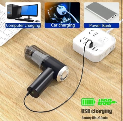 Image of 3-in-1 Cordless Handheld Vacuum Cleaner with Dust Blowing Easy use for car, Home,for pc |Cordless| Chargable (Black)