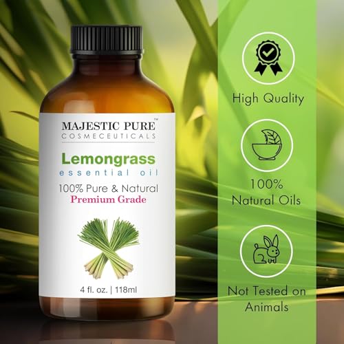 Image of Majestic Pure Lemongrass Essential Oil for Diffuser - 4 Fl Oz (Pack of 2)