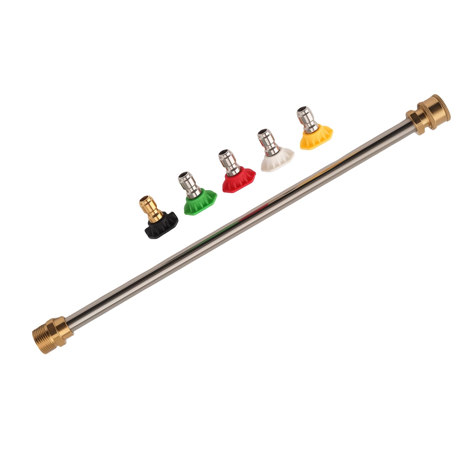 maXpeedingrods 4000 PSI High Pressure Washer Extension Wand, Spray Extension Washer Lance Stainless Steel with 5 Nozzle Tips for Cleaning Car Garden Boat Wall
