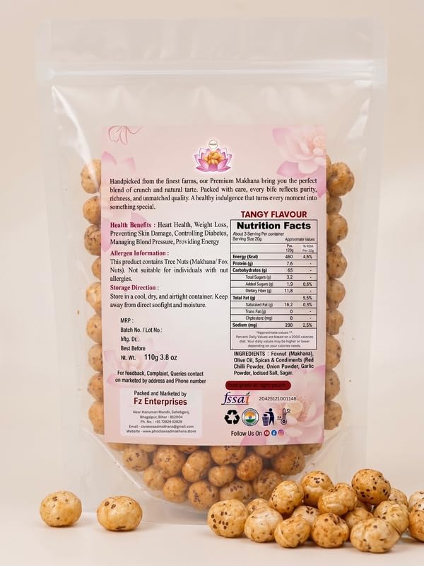 Image of PHOOL SWAAD Tangy Sweet & Spicy Glazed Makhana Zingy Flavour Snack 110GM