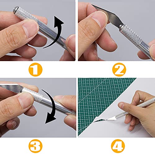 image for Jneoace Exacto Knife Precision Carving Craft Hobby Knife Kit with 40 P