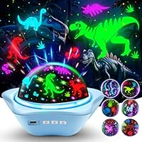 One Fire Dinosaur Toys for Boys Gifts, 6 Magical Scenes Dinosaur Light Projector for Boy Toys,360° Rotation Bedroom Lights for Boy Room Decor, Rechargeable Lamp for Bedroom, 3-7 Old Baby Gifts