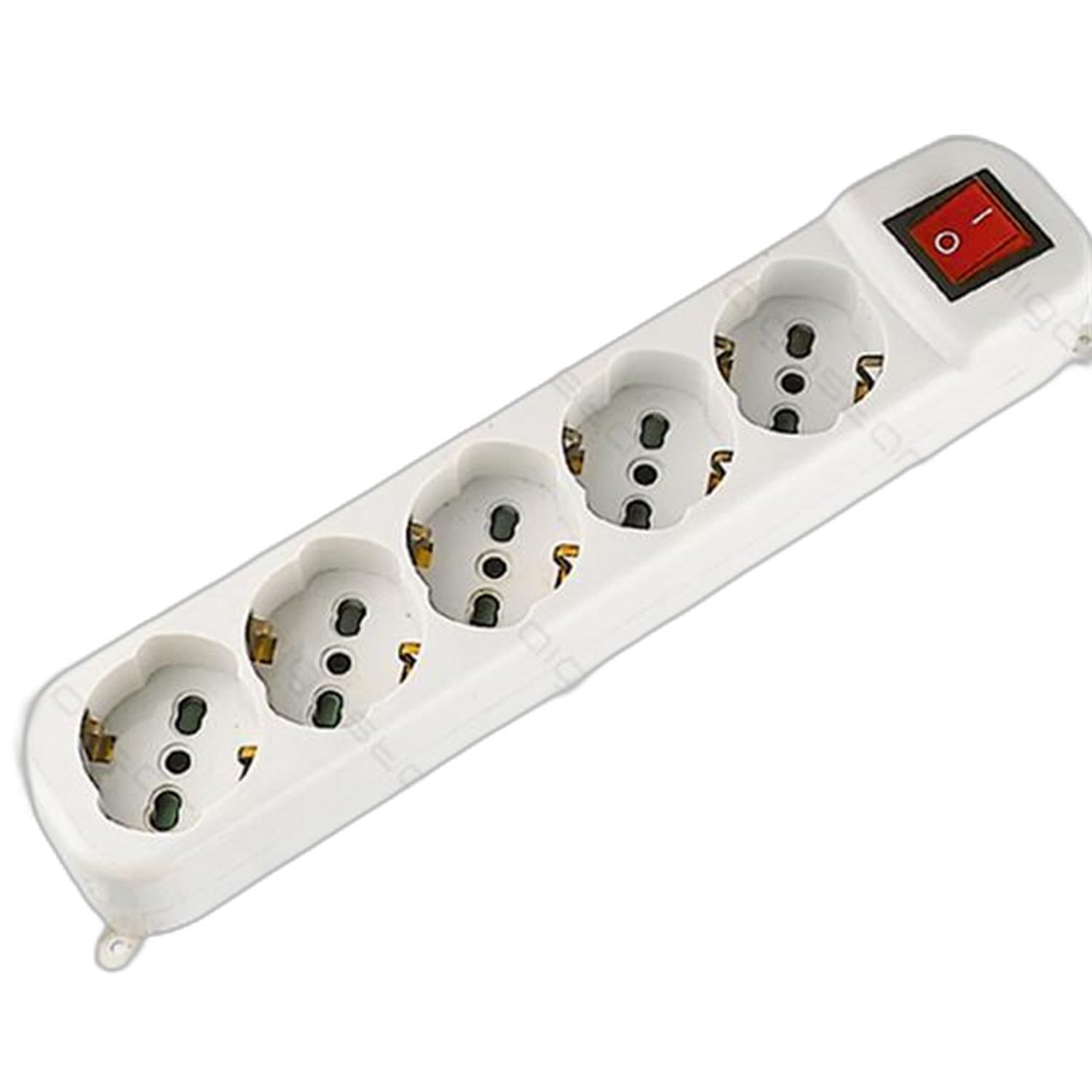 MULTIPRESA CIABATTA ELETTRICA SCHUKO 5 POSTI CON INTERRUTTORE GENERALE CAVO DA 5 METRI-SPINA 16A 250V-2500W PROTEZIONE BAMBINI