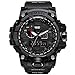 Richermall Men's Sports Analog Quartz Watch Dual Display Waterproof Digital Watches with LED Backlight relogio Masculino (Black)