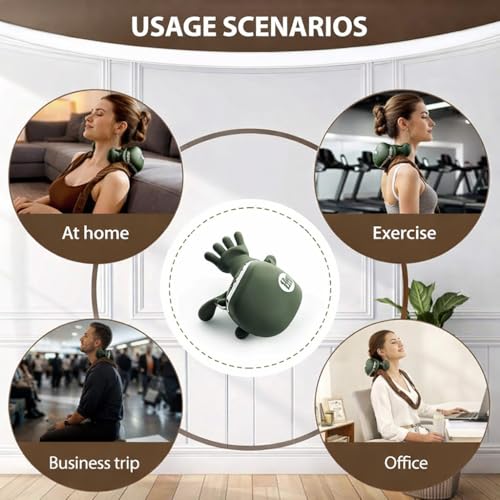 Image of Bionic Heated Massager | Wireless Portable Shiatsu Neck, Back, Arms & Legs Massager | 4D Deep Tissue Kneading | Simulated Human Hand Design for Pain Relief & Muscle Relaxation