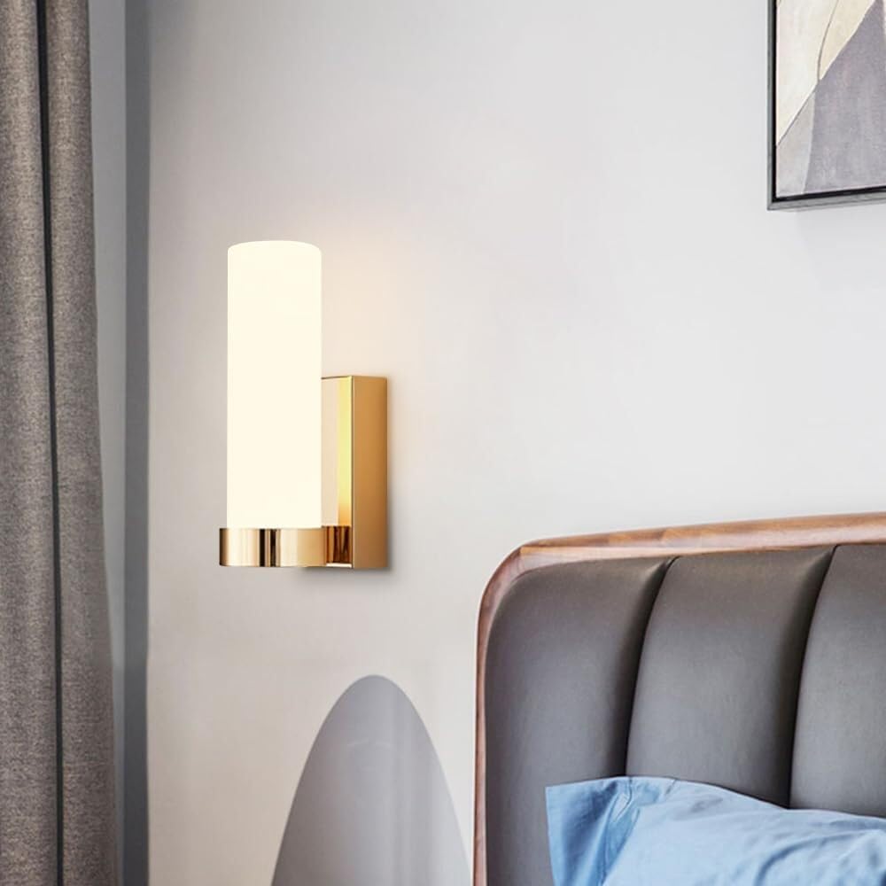 Lampada da Parete Moderna in Vetro per Bagno, Illuminazione Interna con Paralume, Elegante Lampada Tubolare per corridoio, Raffinato complemento d'arredo per la casa.