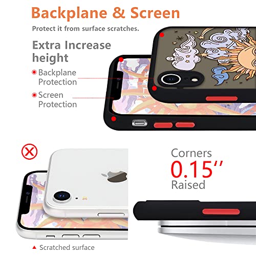 Pepmune Compatible With Iphone Xr Case Matte Clear Design Sun Moon 3D Cartoons Bumper Women Men Teen Girl Shockproof Silicone Protective Cover For Apple Iphone Xr Phone Cases Black #TOP4