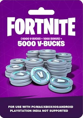 Fortnite 5000 V-Bucks Gift Card Code Only (NO CD/DVD)