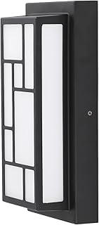 Energetic 5CCT Outdoor Wall Light Fixture, 13 Inch Exterior Modern Wall Sconce, Patio Light IP65 Waterproof, 120V LED Porch Lighting, Aluminum Low Profile Lantern for Front Door, Garage, ETL, Black