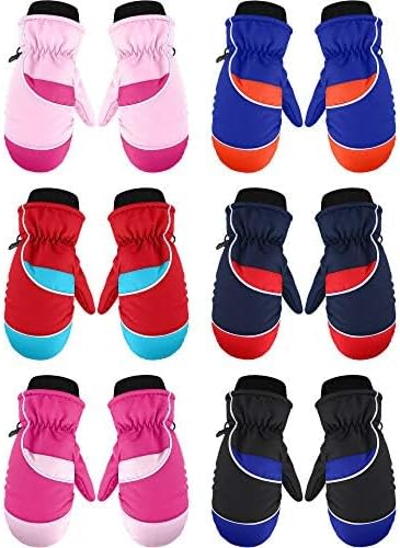 SATINIOR 6 Pair Kids Winter Snow Mittens Waterproof Toddler Ski Gloves for Children Outddor Activities - Image 2