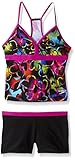 Speedo Girls' Neon Love Boyshort 2 Piece