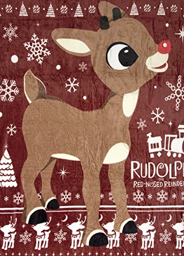 Rudolphtherednosedreindeersoftplushfleecethrowblanket45x60  Urban Country Home Decor Rudolph the red nosed reindeer soft plush fleece throw blanket 45 x 60  urban country home decor