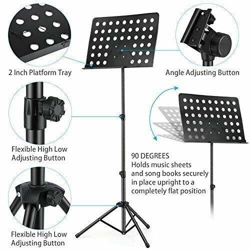 Image of Amazon Brand - Solimo Notation Stand with Adjustable Height Sheet Music Stand with Tripod Base