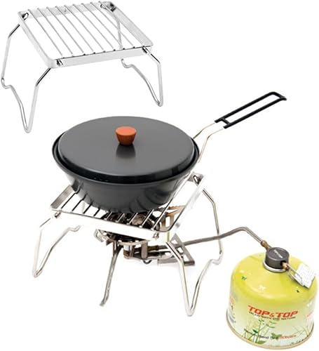 Miniatura 5 de Kisangel Parrilla de camping portátil, herramientas para parrilla al aire libre, parrilla de carbón portátil sobre campo de fuego, parrilla plegable