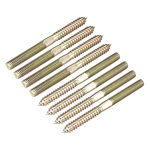 Tool Parts and Accessories M10x120mm Hanger Bolts 8pcs Double Ended Thread Dowel Screws for Wood Furniture (#CN-140824-06107)
