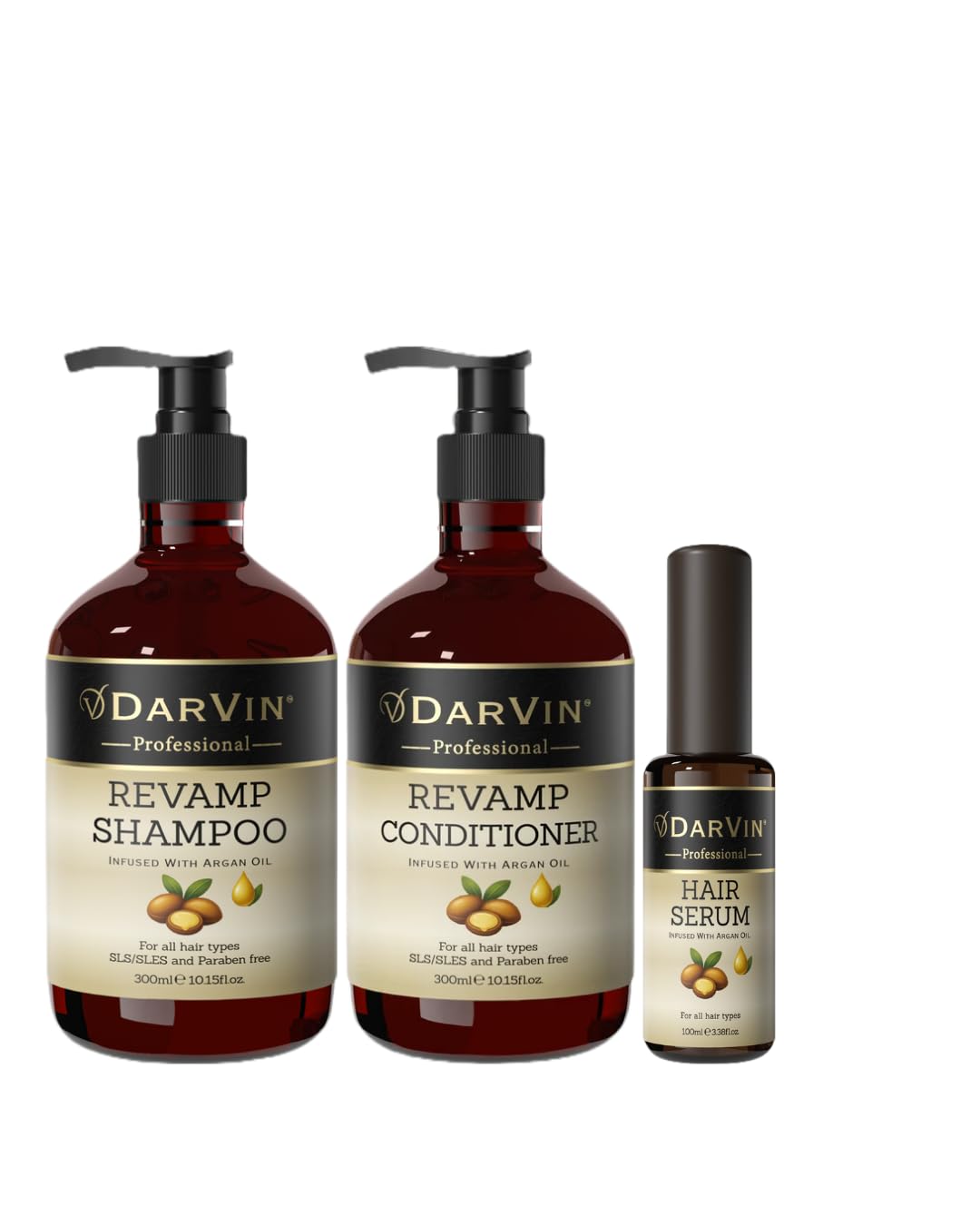 Shampoo 300ml + Conditioner 300ml + Serum 100ml | Argan Oil Infused | Sulfate & Paraben Free Hair Care Set-image-34