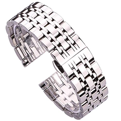 Bracelet de montre en acier inoxydable argent poli 18mm 20mm 22mm