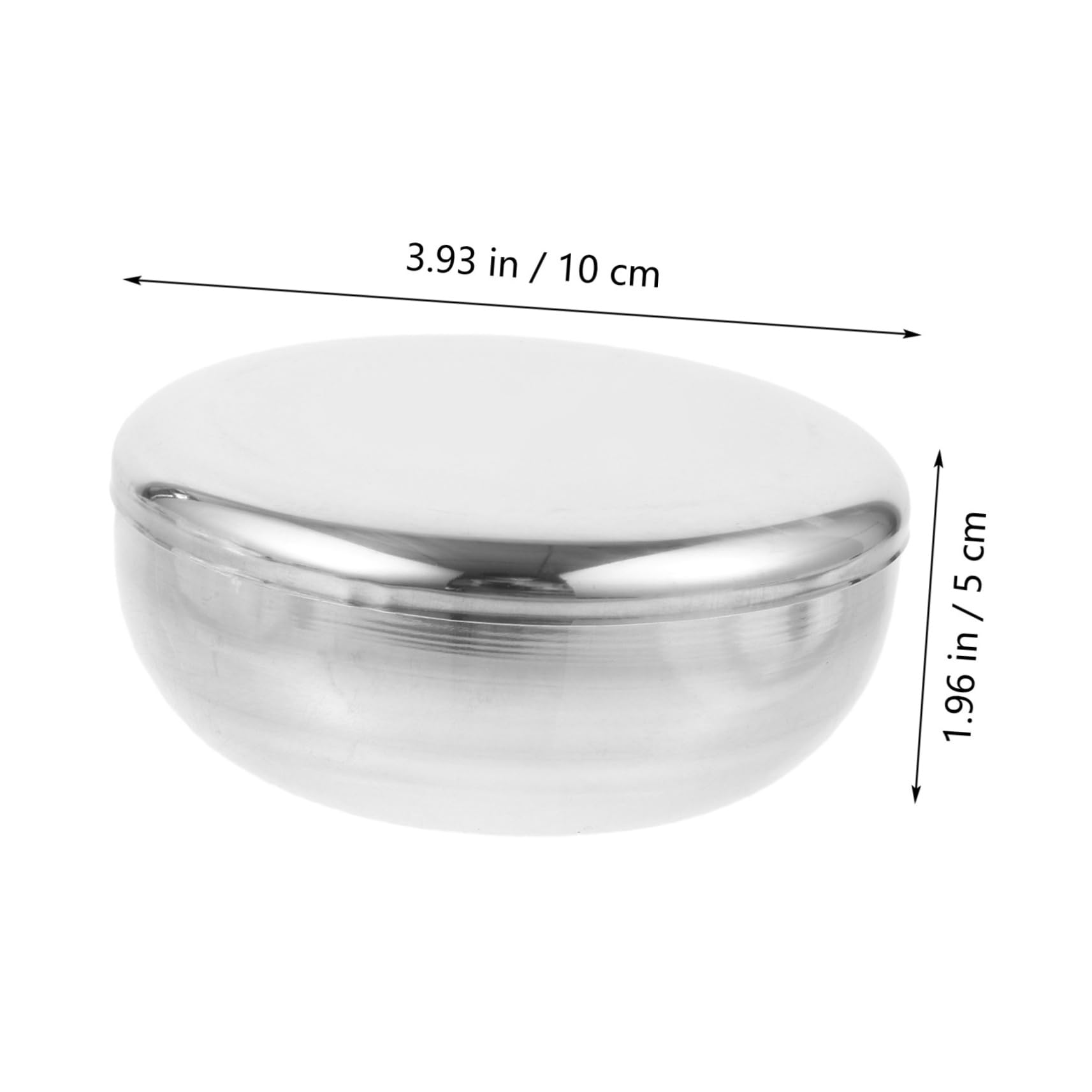 Baluue Men's Stainless Steel Shave Soap Bowl Shaving Mug 52mm Height 73mm Diameter for Traditional Shaving