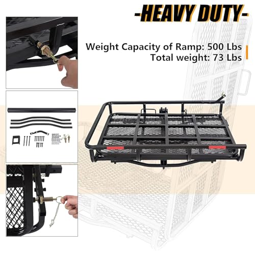 Image of ECOTRIC Hitch Mount Wheelchair Carrier with Mobility Ramp