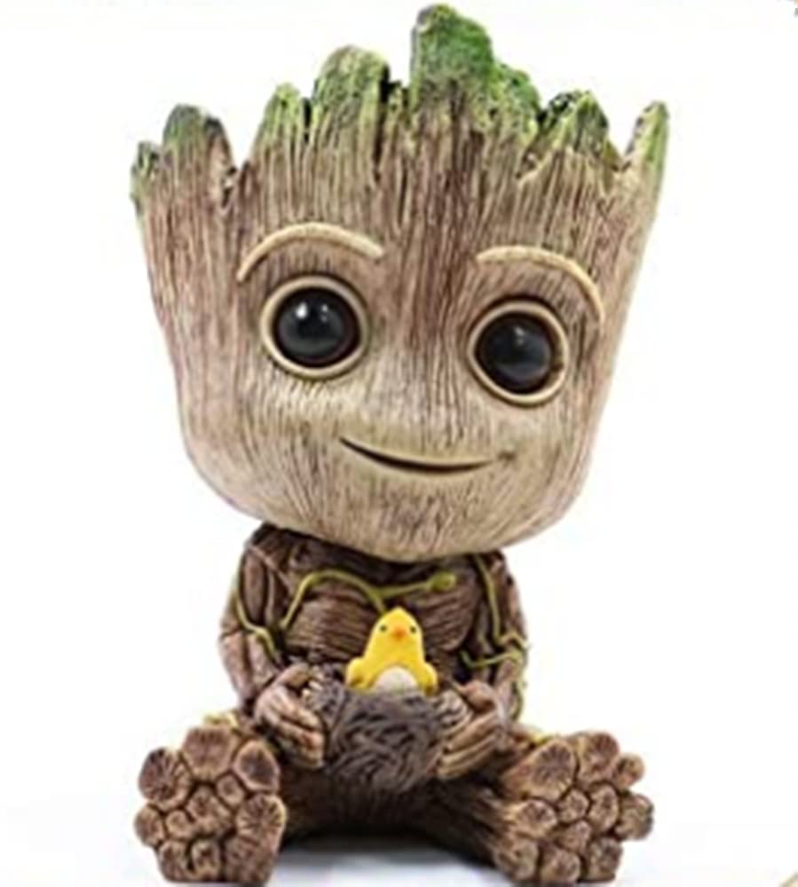 Baby Groot Flower Pot-Tree Groot Groot pen holder, table decoration, flower pot with drainage hole, Aquarium Landscaping Accessories