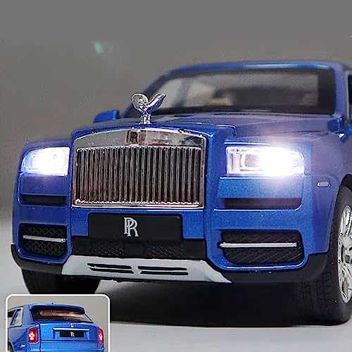 Image of 1:24 Rolls-Royce Cullinan Diecast Model Car Alloy Pull Back Toy Car with Sound & Light, Collectible Vehicle for Kids & Adults, Birthday Gift for Boys & Girls (Blue)