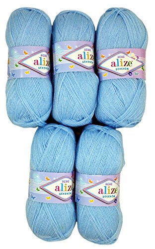 Alize Bebe - 5 gomitoli di lana da 100 g, tinta