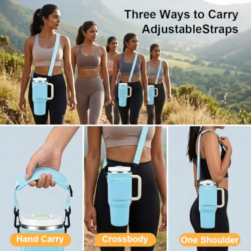 Image of ZIBUYU BrandName 40 oz Water Bottle Carrier Pouch Compatible with 40oz Bottles, Waterproof Water Bottle Holder with Adjustable Shoulder Strap, dust Resistant Travel Carrier Bag for Hiking, Camping,