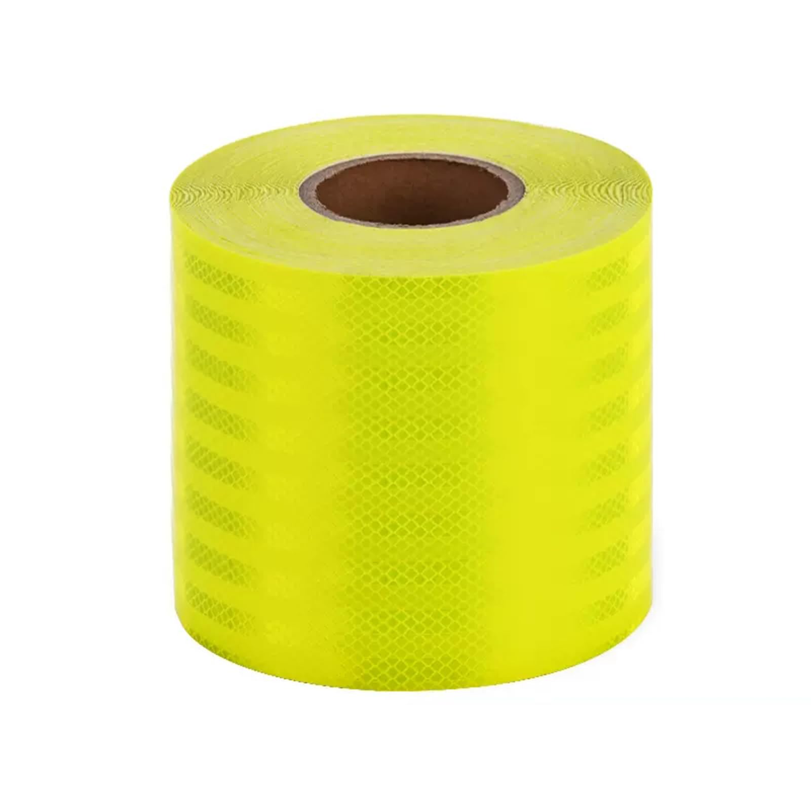 Taśma odblaskowa ostrzegawcza, Żółta taśma odblaskowa ostrzegająca o zagrożeniach 45 m i 5-40 cm szerokości(45mx20cm)