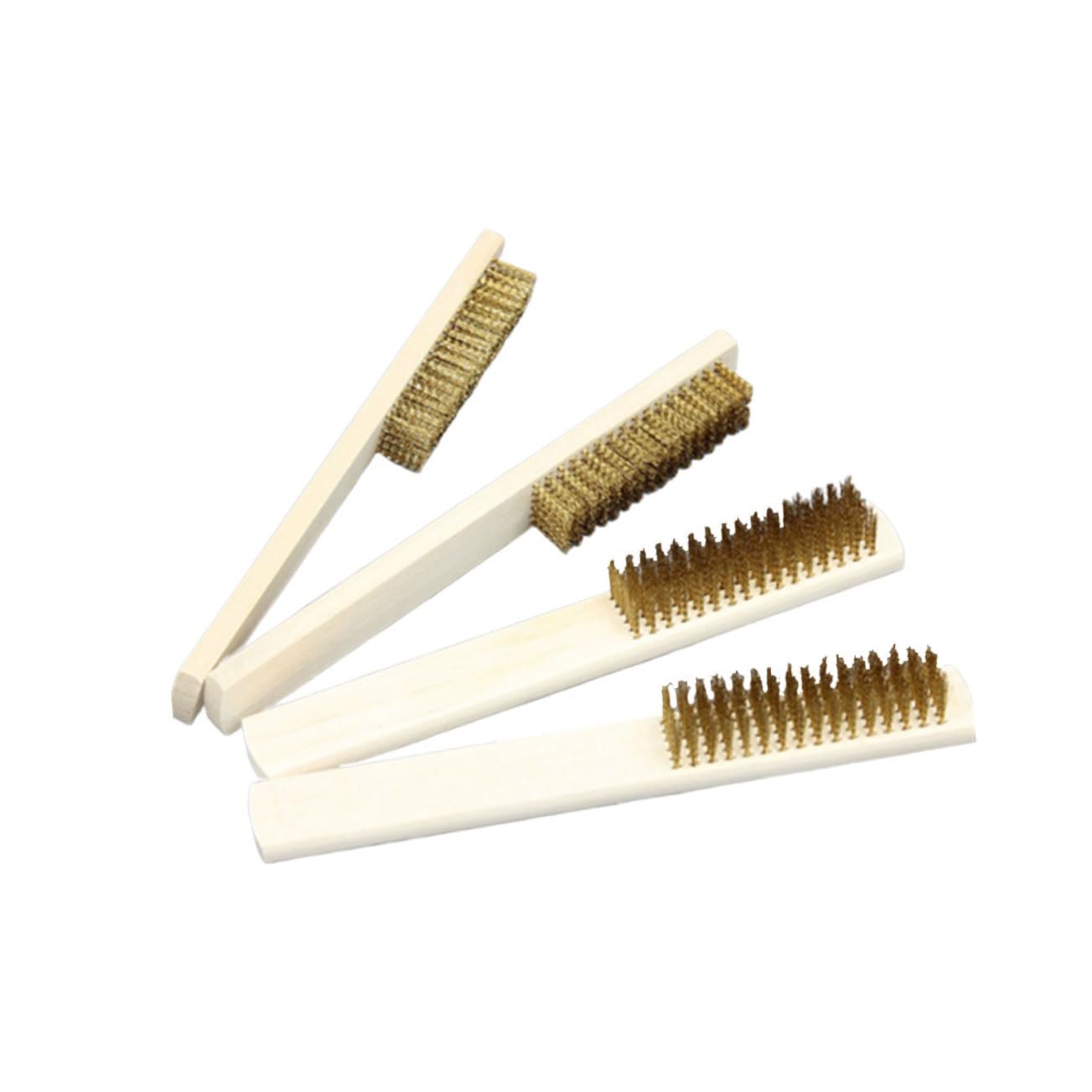 Cabilock 4pcs Copper Wire Cleaning Brush with Wooden Handle Household Tool for Deep Cleaning and Corrosion Removal Kitchen and Home Spaces
