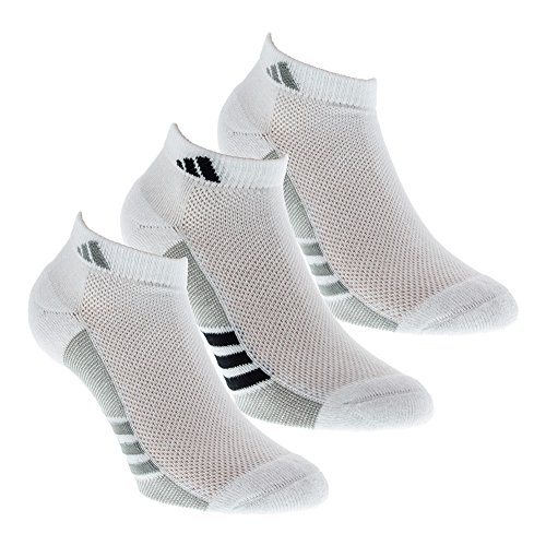 adidas Women's Superlite Stripe Low Cut Socks (3-Pair), White/Lt Onix White/Black/Lt Onix White/Lt Onix, One Size