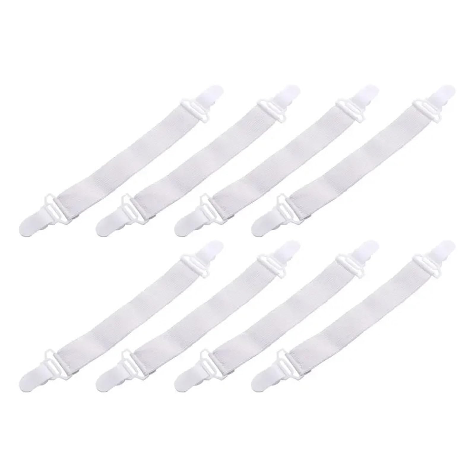 SDIUAKBV Bed Sheet Grippers Belt 16/4Pcs/Set Adjustable Bed Sheet Grippers Belt Fastener Clips Mattress Cover Blankets Quilt Holder Organize Gadgets For the bedroom(2 Heads White(8Pcs))